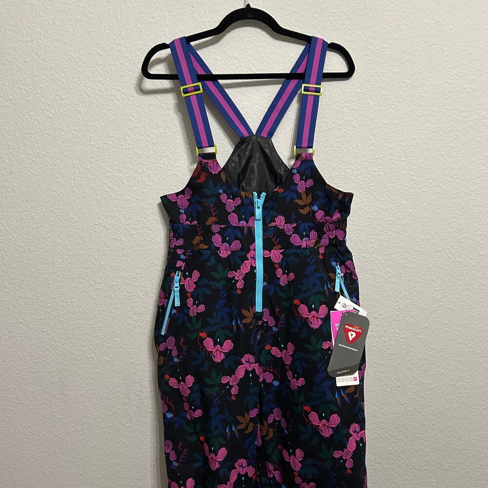 NEW Roxy x Rowley Insulated Snow Bib Ski Pants Floral Print Womens Med Après Ski - Picture 4 of 9